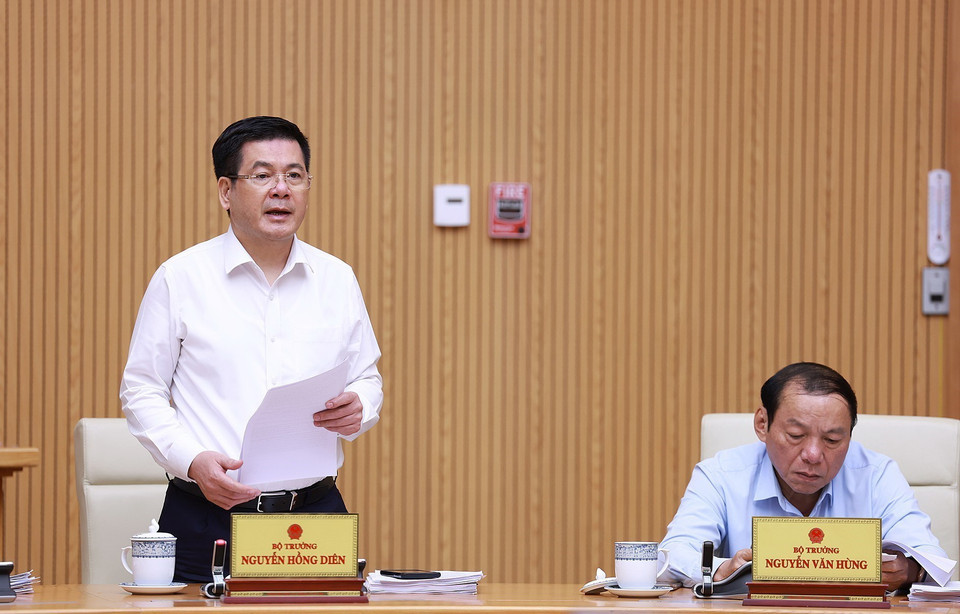 Bộ trưởng Bộ Công thương Nguyễn Hồng Diên phát biểu. (Ảnh: Dương Giang/TTXVN)