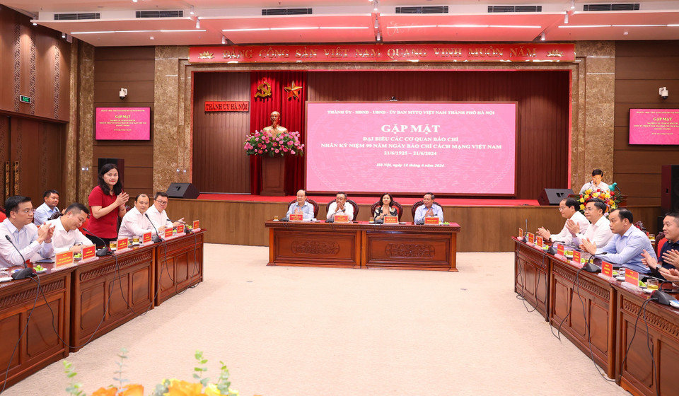 Quang cảnh buổi gặp mặt. (Ảnh: Văn Điệp/TTXVN)