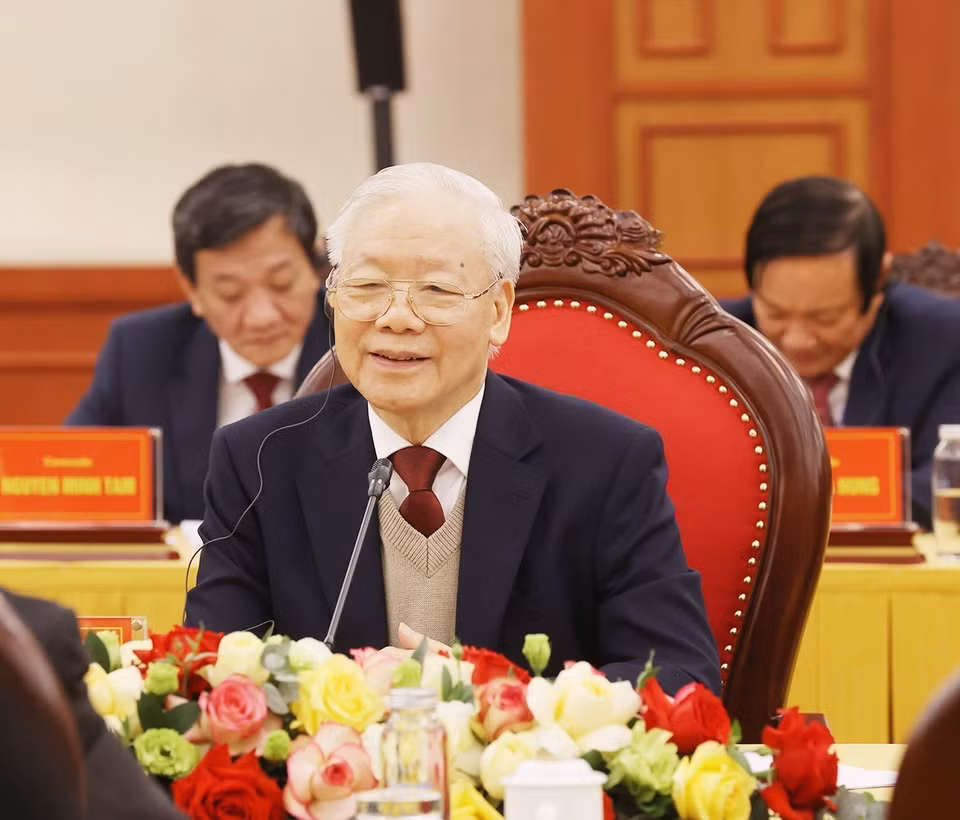 Tổng Bí thư Nguyễn Phú Trọng phát biểu. (Ảnh: Trí Dũng/TTXVN)