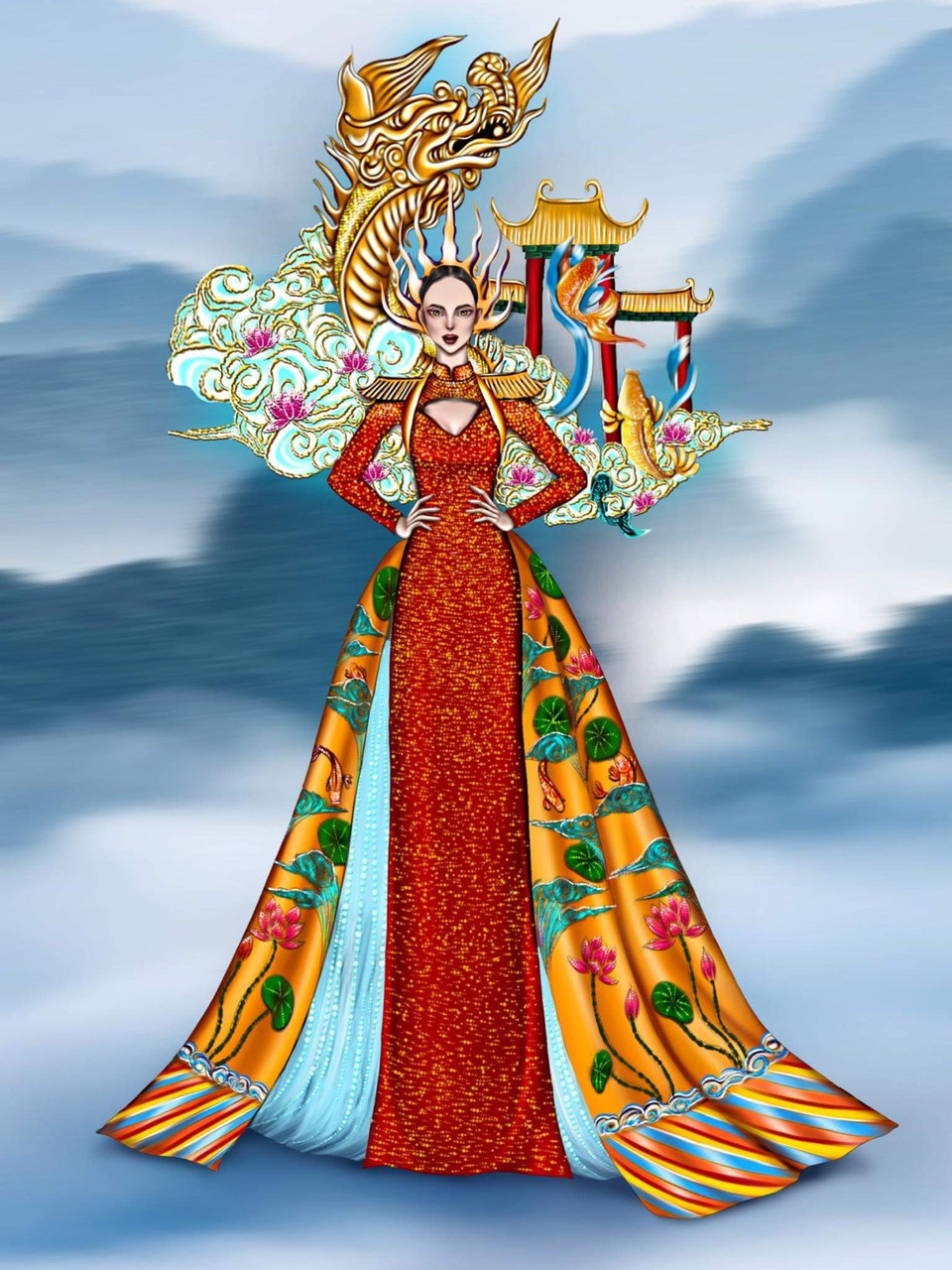 'Cá chép hóa rồng' của Nguyễn Ngọc Thủy Tiên. 