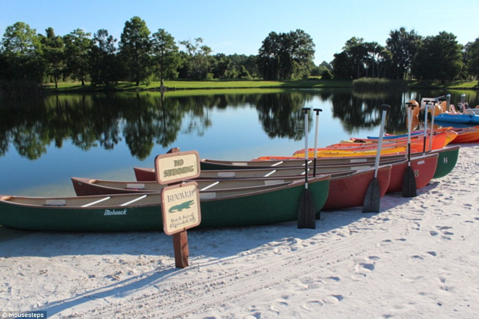 Hồ nước có cảnh báo cấm bơi lội nhưng không có cảnh báo về cá sấu. (Nguồn: Daily Mail)