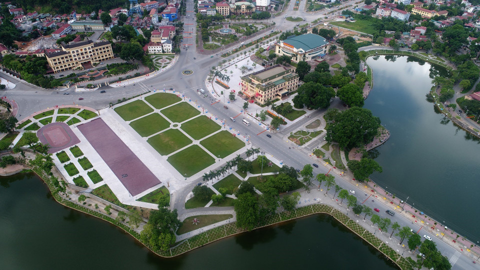 Quảng trường Km5 (Quảng trường 19-8), thành phố Yên Bái. (Ảnh: Đức Tưởng/TTXVN)