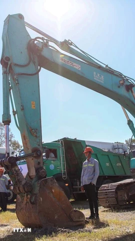 Dự án Khu phức hợp Khách sạn Hilton Garden Inn được khởi công xây dựng tại trung tâm phường Tân Ninh, tỉnh Tây Ninh. (Ảnh: Giang Phương/TTXVN)