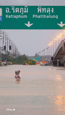 Thái Lan đang tăng trưởng kinh tế chậm nhất ASEAN. Ảnh: Lũ lụt tại Thái Lan. (Nguồn: THX/TTXVN)