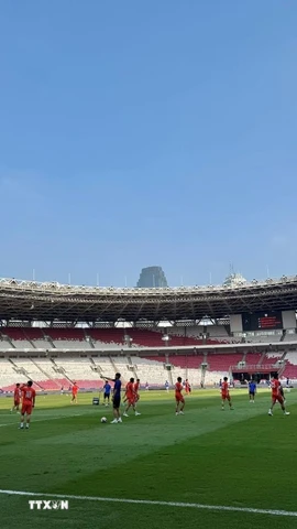 Sân vân động Gelora Bung Karno (thủ đô Jakarta, Indonesia), nơi sẽ diễn ra trận chung kết Cúp U23 Đông Nam Á 2025 vào tối 29/7. (Ảnh: Đỗ Quyên/TTXVN)