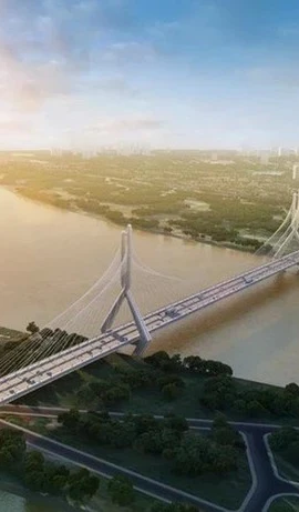 Phối cảnh cầu Tứ Liên. (Ảnh: Hanoi)