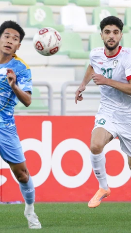 Đội tuyển U23 Việt Nam (áo xanh) để thua 1-2 ở trận giao hữu với U23 Syria. (Ảnh: VFF)