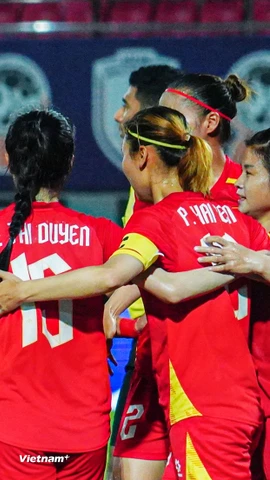 Đội tuyển Nữ Việt Nam toàn thắng sau hai lượt trận ở bảng A, AFF Cup Nữ 2025. (Ảnh: Việt Anh/Vietnam+)