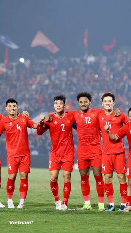 Đội tuyển Việt Nam bứt phá mạnh mẽ trên bảng xếp hạng FIFA tháng 12/2025. (Ảnh: Hoài Nam/Vietnam+)