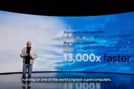 Thuật toán mới có tên Quantum Echoes, chạy trên chip lượng tử của hãng Google. (Nguồn: Gryptobriefing)