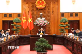 Phó Thủ tướng Hồ Quốc Dũng chủ trì cuộc họp với các bộ, ngành để cho ý kiến hoàn thiện về dự thảo Quyết định của Thủ tướng Chính phủ. (Ảnh: Xuân Tùng/TTXVN)