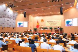 Quang cảnh kỳ họp. (Nguồn: Cổng thông tin điện tử Ủy ban Nhân dân thành phố Hà Nội)