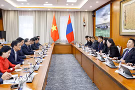 Chủ tịch Quốc hội Trần Thanh Mẫn tiếp Nhóm Nghị sỹ Hữu nghị Mông Cổ-Việt Nam. (Ảnh: Doãn Tấn/TTXVN)
