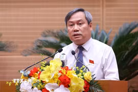 Chủ tịch UBND thành phố Hà Nội Vũ Đại Thắng phát biểu. (Ảnh: Văn Điệp/TTXVN)