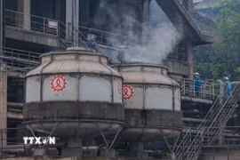 Khu vực Nhà lò phốt pho vàng của Công ty Trách nhiệm hữu hạn Một thành viên Hóa chất Đức Giang Lào Cai. (Ảnh: Hoàng Hiếu/TTXVN)