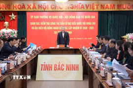 Quang cảnh buổi làm việc. (Ảnh: Danh Lam/TTXVN)
