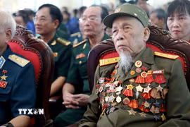 Anh hùng Lực lượng Vũ trang Nhân dân Nguyễn Văn Tích. (Ảnh: Thế Duyệt/TTXVN)