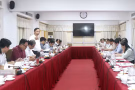 Quang cảnh buổi làm việc. (Ảnh: Thu Hiền/TTXVN)