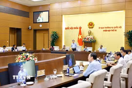 Chủ tịch Quốc hội Trần Thanh Mẫn phát biểu bế mạc phiên họp của Ủy ban Thường vụ Quốc hội. (Ảnh: Doãn Tấn/TTXVN)