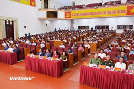 Quang cảnh Hội nghị tại điểm cầu Tỉnh ủy.
