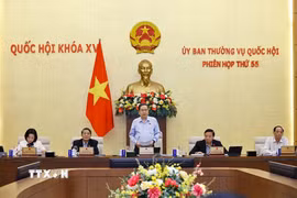 Chủ tịch Quốc hội Trần Thanh Mẫn phát biểu khai mạc Phiên họp thứ 55 của Ủy ban Thường vụ Quốc hội. (Ảnh: Doãn Tấn/TTXVN)