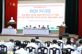 Quang cảnh buổi tiếp xúc cử tri. (Ảnh: Phương Hoa/TTXVN)