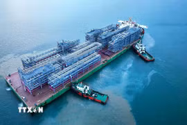 Gần 2.000 tấn Module “Made in Vietnam” do Doosan Vina sản xuất trên đường đến thị trường Hoa Kỳ. (Nguồn: TTXVN)