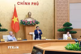 Thủ tướng Phạm Minh Chính chủ trì Phiên họp Chính phủ chuyên đề về xây dựng pháp luật tháng 8 năm 2025. (Ảnh: Dương Giang/TTXVN)