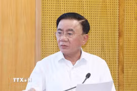 Đồng chí Trần Cẩm Tú, Ủy viên Bộ Chính trị, Thường trực Ban Bí thư, Trưởng Ban Chỉ đạo 35 Trung ương phát biểu chỉ đạo hội nghị. (Ảnh: Phương Hoa/TTXVN)