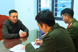 Đối tượng Toàn tại cơ quan công an. (Ảnh do công an cung cấp)