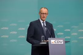 Ông Friedrich Merz phát biểu. (Ảnh: THX/TTXVN)