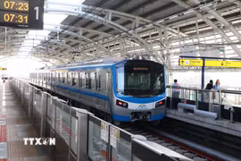 Tuyến metro số 1 (Bến Thành-Suối Tiên). (Ảnh: Hồng Đạt/TTXVN)