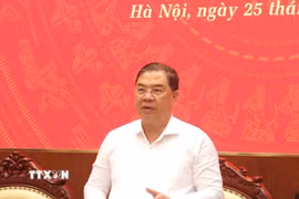Ủy viên Bộ Chính trị, Phó Bí thư Thường trực Đảng ủy, Phó Thủ tướng Thường trực Chính phủ Phạm Gia Túc phát biểu chỉ đạo hội nghị. (Ảnh: Chu Thanh Vân/TTXVN)
