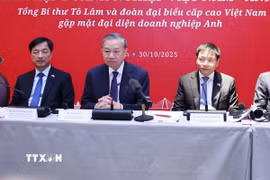 Tổng Bí thư Tô Lâm dự Tọa đàm doanh nghiệp Việt Nam-Anh. (Ảnh: Thống Nhất/TTXVN)