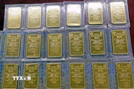 Vàng miếng SJC. (Nguồn: TTXVN)
