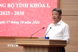 Chủ tịch Ủy ban Nhân dân tỉnh Hưng Yên Nguyễn Mạnh Quyền phát biểu tại Hội nghị. (Ảnh: Đinh Văn Nhiều/TTXVN)