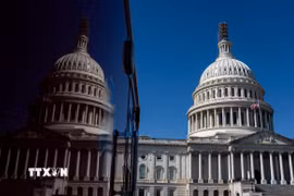 Tòa nhà Quốc hội Mỹ tại Washington, D.C. (Ảnh: THX/TTXVN)