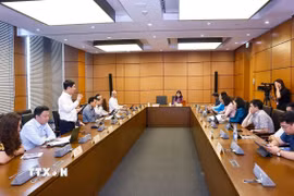 Đoàn đại biểu Quốc hội các tỉnh Hà Nam, Lai Châu, An Giang và Kon Tum thảo luận ở tổ. (Ảnh: Doãn Tấn/TTXVN)