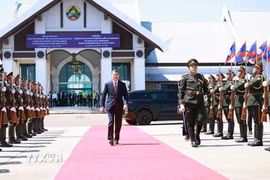 Thủ tướng Lê Minh Hưng kết thúc chuyến thăm chính thức Cộng hòa Dân chủ Nhân dân Lào. (Ảnh: Dương Giang/TTXVN)
