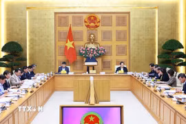 Phiên họp thứ tư của Ban Chỉ đạo rà soát, xử lý vướng mắc trong hệ thống văn bản quy phạm pháp luật. (Ảnh: Dương Giang/TTXVN)