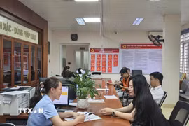Người dân được hướng dẫn thực hiện giao dịch tại Trung tâm phục vụ Hành chính công phường Hạ Long. (Ảnh: Thanh Vân/TTXVN)