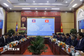 Quang cảnh buổi làm việc. (Ảnh: Thanh Thương/TTXVN)