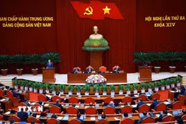 Phiên khai mạc Hội nghị lần thứ ba Ban Chấp hành Trung ương Đảng khóa XIV. (Ảnh: Thống Nhất/TTXVN)