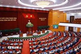 Hội nghị lần thứ ba Ban Chấp hành Trung ương Đảng khóa XIV. (Ảnh: Dương Giang/TTXVN)