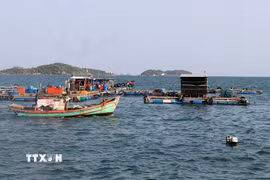 Vùng biển An Thới, nơi đầu tư dự án nâng cấp, mở rộng cảng cá An Thới. (Ảnh: Lê Huy Hải/TTXVN)