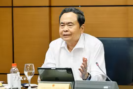 Chủ tịch Quốc hội Trần Thanh Mẫn, đại biểu Quốc hội Thành phố Hồ Chí Minh phát biểu. (Ảnh: Doãn Tấn/TTXVN)