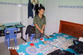 Đối tượng Đỗ Đình Mai (sinh năm 1967, tạm trú tại xã Thoại Sơn, tỉnh An Giang) bị bắt để điều tra về hành vi trộm cắp tài sản. (Ảnh: TTXVN phát)