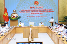 Thủ tướng Lê Minh Hưng kết luận Hội nghị triển khai thực hiện Chương trình mục tiêu quốc gia phát triển văn hóa-xã hội, nông thôn, dân tộc và miền núi giai đoạn 2026-2035. (Ảnh: Dương Giang/TTXVN)