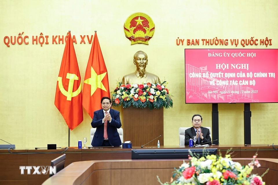 Thủ tướng Chính phủ Phạm Minh Chính dự hội nghị. (Ảnh: Doãn Tấn/TTXVN)