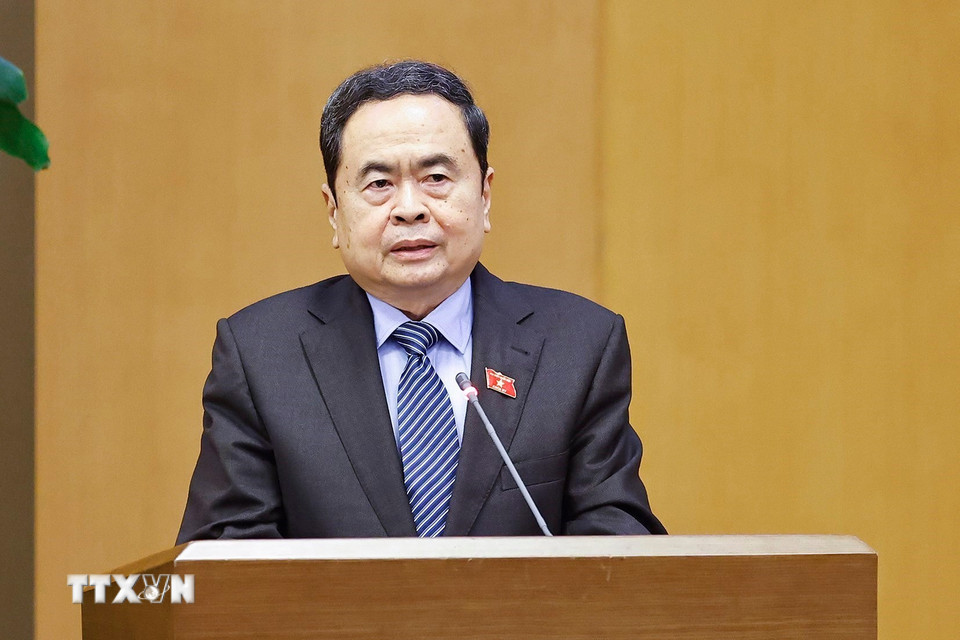 Chủ tịch Quốc hội Trần Thanh Mẫn phát biểu. (Ảnh: Doãn Tấn/TTXVN)